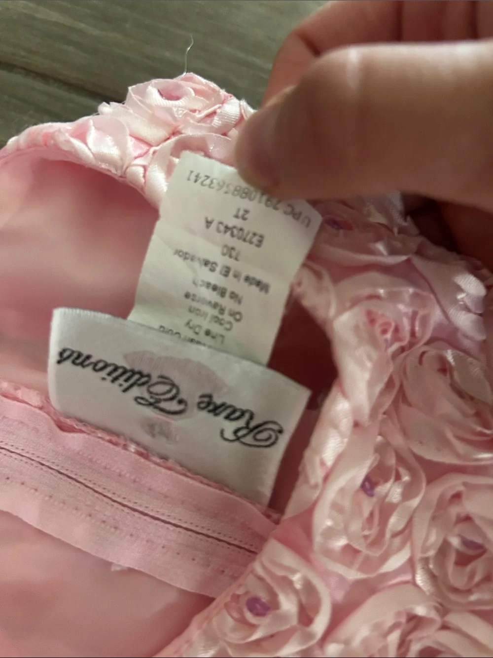 Rare Editions Pink Rosette Party Dress with Satin Waistband